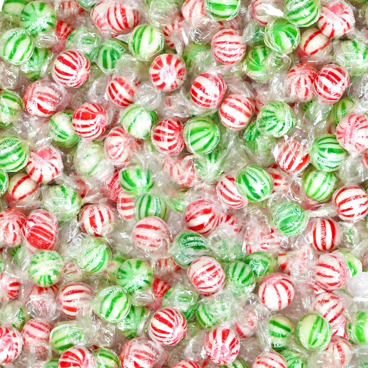 Jumbo Mint Balls  Spearmint  Peppermint Hard Candies  Mint Bulk Candies  Individually Wrapped Bulk Mints  Refreshing Office Candies 5 Pounds
