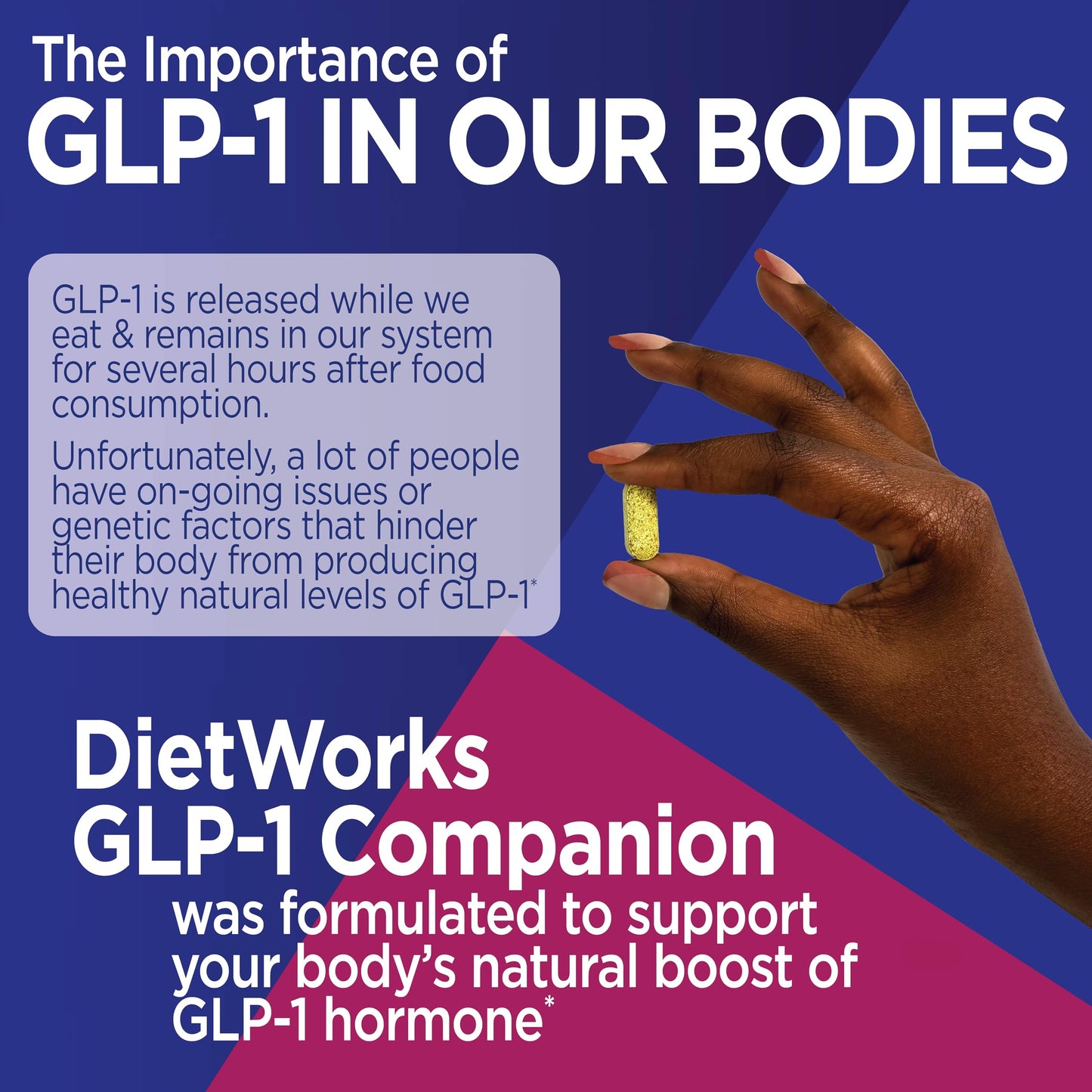 DietWorks GLP-1 Companion, Semaglutide Support, Promotes Digestion and Regularity, Boosts Energy Levels, 60 Tablets
