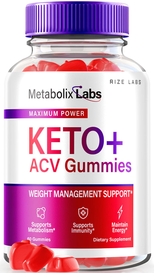rize labs - - Metabolix Labs Keto Plus ACV Gummies - Weight Management Support Apple Cider Vinegar Supplement (60 Gummies)