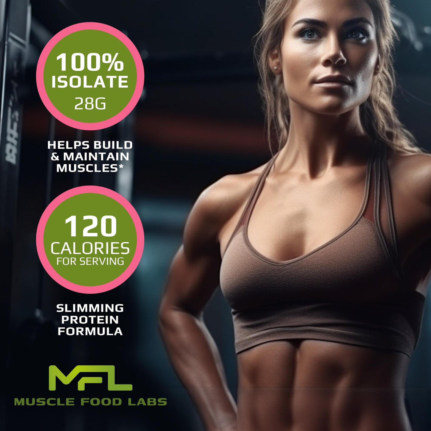 MFL Slim WHEY Protein Powder | 28g Protein | Low Carbs | Slimming Nutritional Shake | Sweetened with Stevia | 2 lbs. (Chocolate Berries)