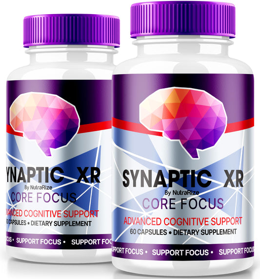 NutraRize (Pack of 2 Synaptic XR Core Focus Capsules Designed for Effective Memory, Max Formula for Cognitive Health, All Natural Brain Supplement, Reviews (120 Capsules)
