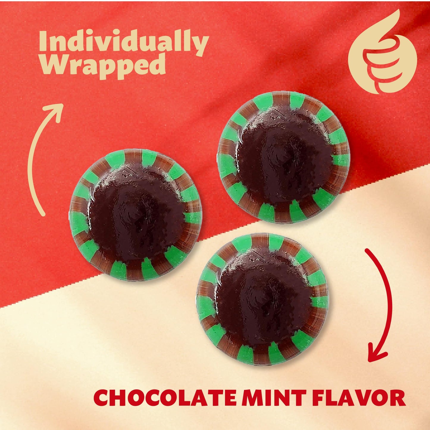 Chocolate Starlight Mints Hard Candy Individually Wrapped 15Pound Pack About 120 Pieces