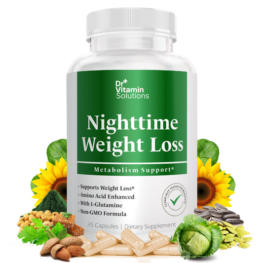 DR Vitamin Nighttime Weightloss, 35 Capsules- Appetite Suppressants for Weight Loss - Night-Time Fat Burner for Women and Men Supporting Sleep & Relaxation - Metabolism Booster Weight Loss Pills