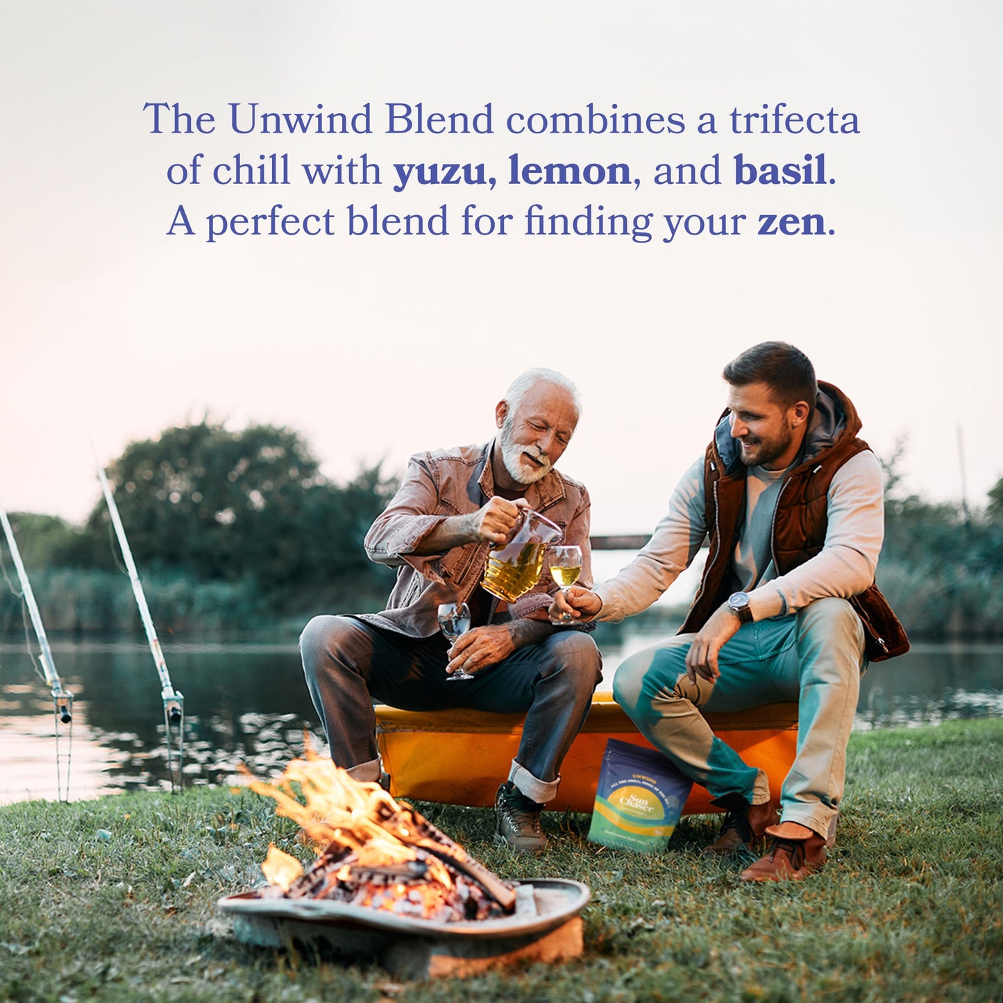 SUN CHASER Unwind Blend AlcoholFree Drink Mix for Relaxation and Mild StressRelief Mocktail SugarFree Vegan Gluten Free Yuzu Lemon Basil 10 x 019 oz Stick Packs