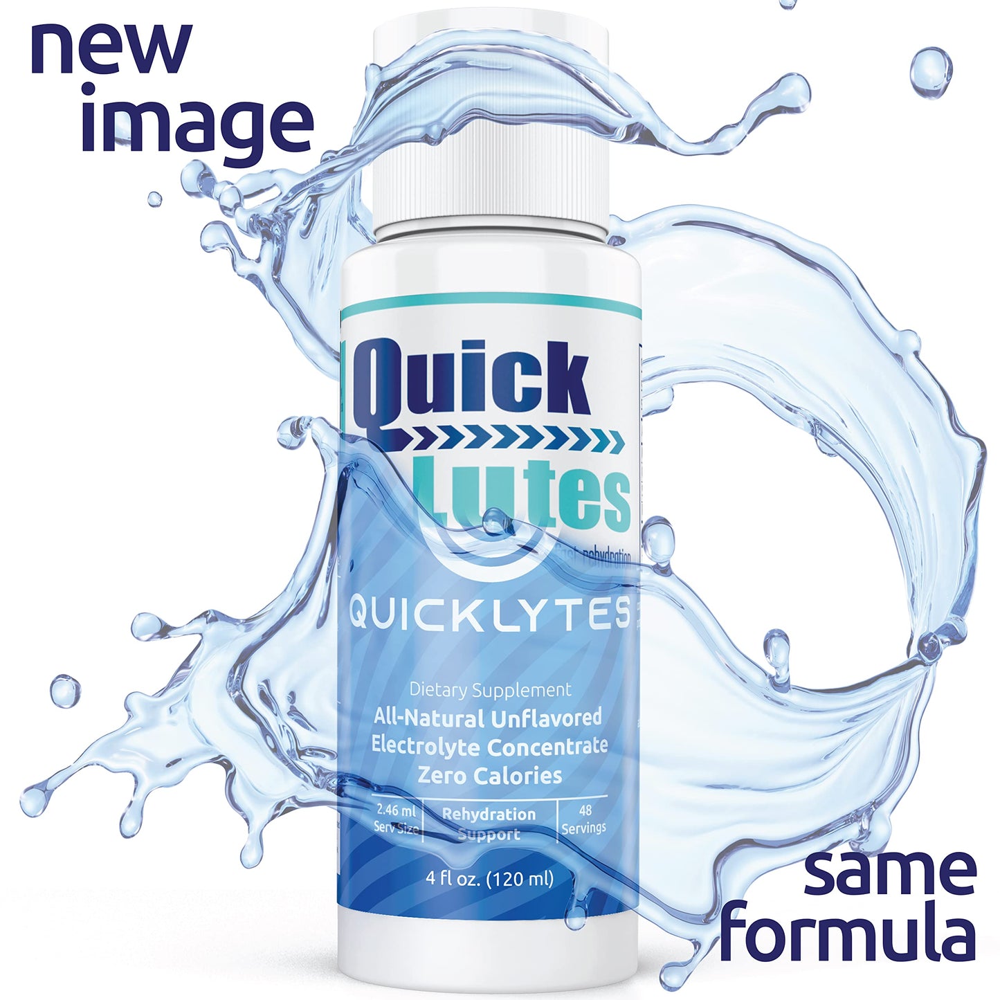 Quicklytes Electrolytes Supplement for Rapid Hydration | No Calorie No Sugar | Potassium, Magnesium & Sodium | Leg Cramp Relief | 48 Servings (1 Bottle)