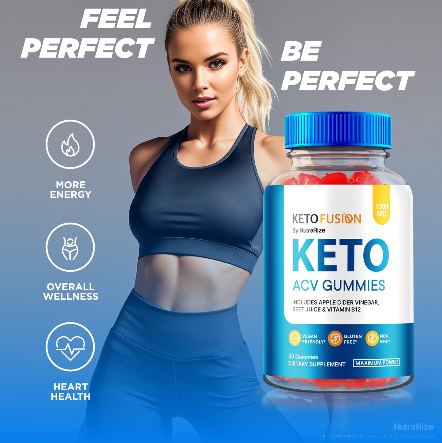 Keto Fusion ACV Gummies, KetoFusion Keto ACV Gummies, All Natural Apple Cider Vinegar Sugar Free Gummy, Keto + ACV Supplement, Official KetoFusion Labs Reviews (60 Gummies)