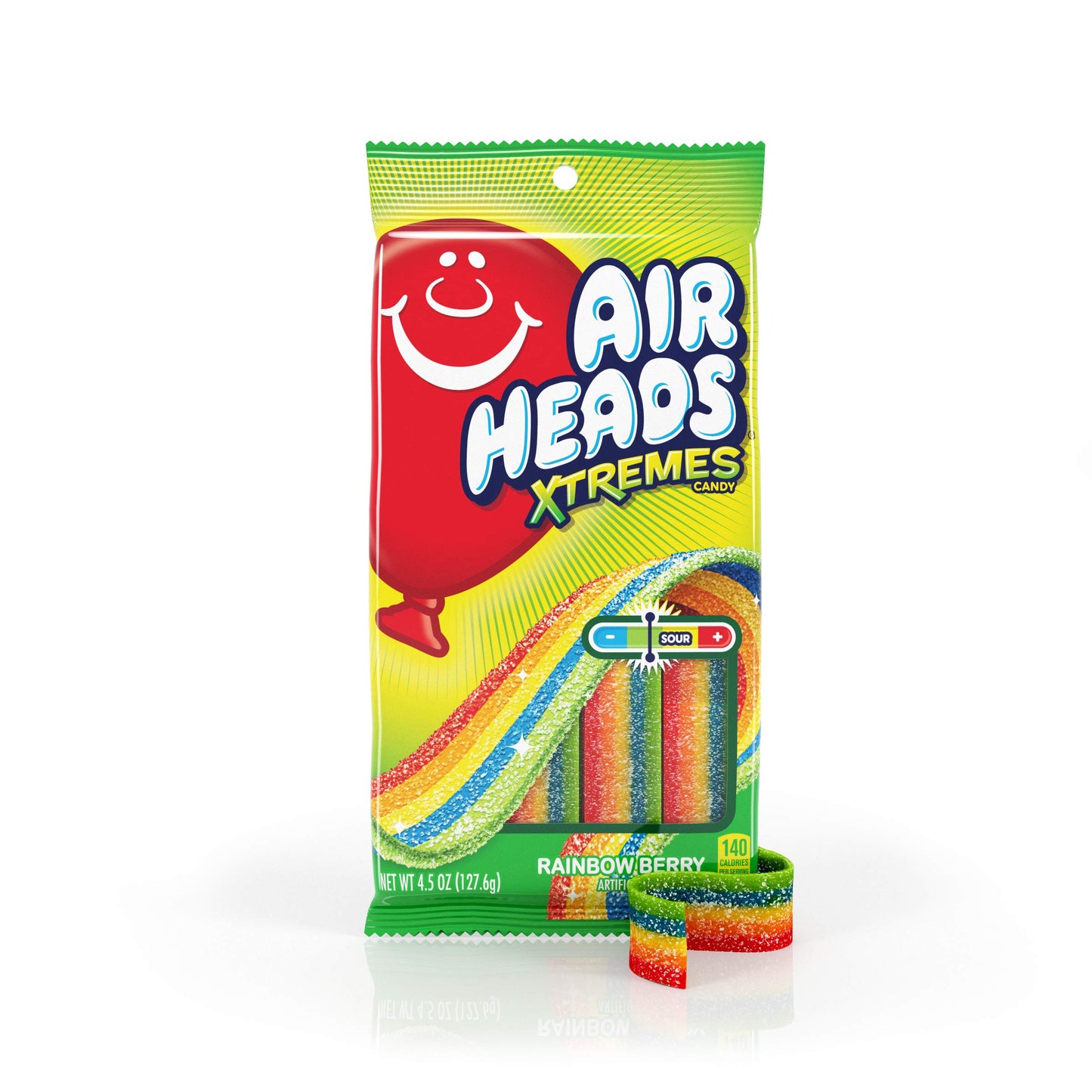 Airheads Xtremes Belts Sour Candy Rainbow Berry Non Melting Bulk Party Bag 45 oz Pack of 12