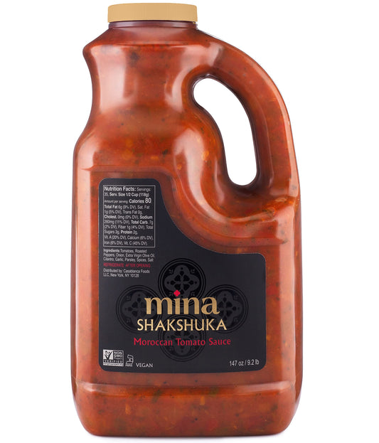 Mina Shakshuka Sauce Moroccan Tomato Sauce 147 Oz Sugar Free Sauce Keto Friendly Perfect to Use as Pasta Sauce and Simmer Sauce Delicious with Eggs Pizza Sandwiches and More 92 lbs