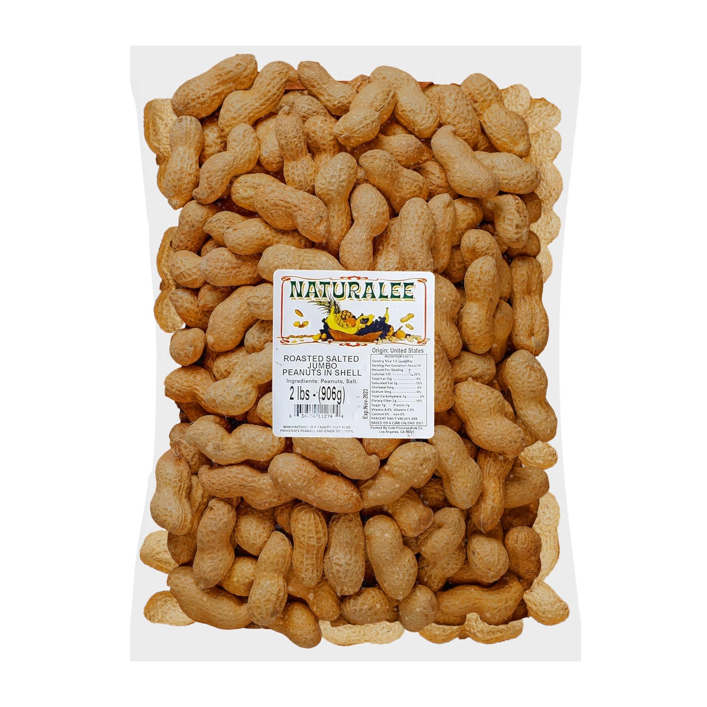 Naturalee Peanuts In Shell 2 lbs  Roasted Salted  Natural Healthy Snack