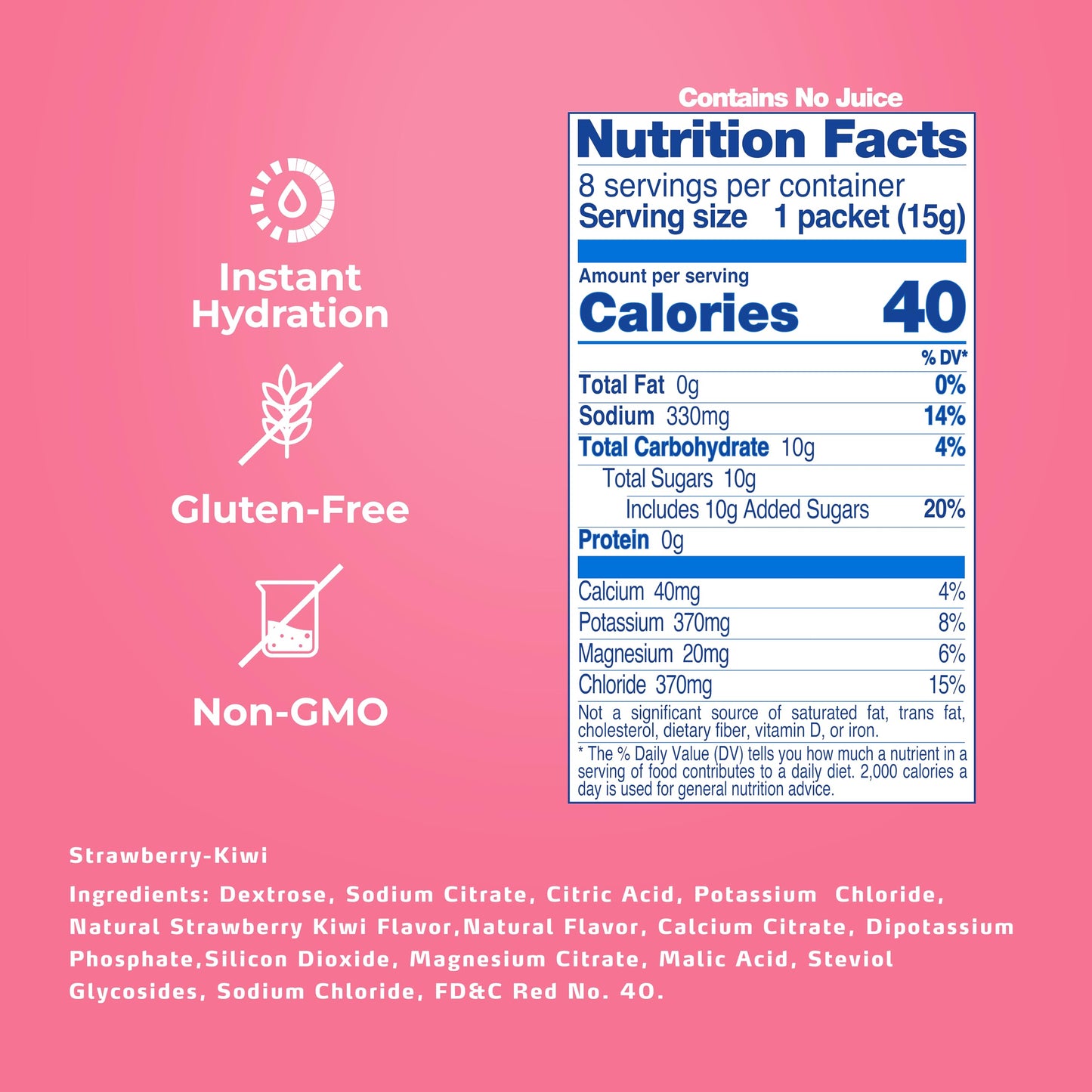 Electrolit Electrolytes Powder Packets, Strawberry Kiwi 8 Pack, Powdered Hydration Packets for Dehydration & Rehydration, Post Workout Flavored Hydrating Drink Mix, Gluten Free Water Enhancer Sticks