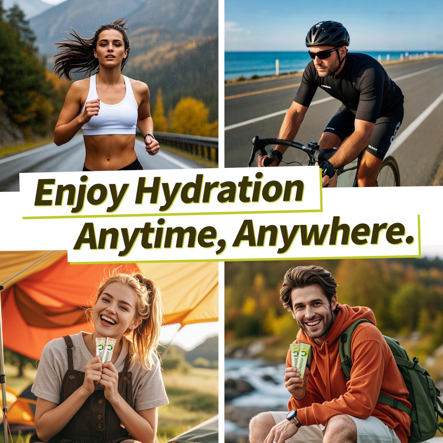 JOISPACE Electrolyte Drink Mix with Tea Polyphenols | Fast Hydration & Electrolytes Boost | Non-GMO, Vegan, Gluten-Free | Lemon Tea & Lemon Lime Tea, 32 Servings