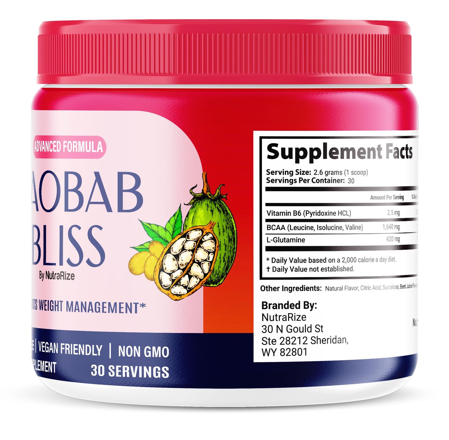 NutraRize (Pack of 3 Baobab Bliss Powder, The Secret Native African Coffee, Baobab Bliss Detox to Support Fitness & Healthy Lifestyle, All Natural Fiber Supplement, Organic Review (90 Servings)