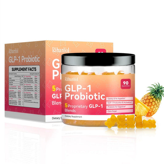 GLP-1 Gummies | GLP-1 Supplement, Berberine, Fiber Support GLP-1 Naturally, GLP-1 Probiotic Gummies for Adult, Zero-Sugar, Pineapple Flavor(1PACK)