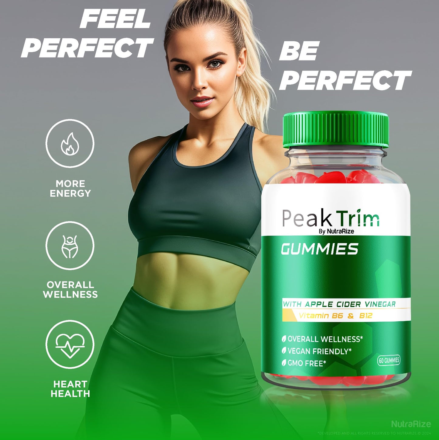 (2 Pack) PeakTrim Keto Gummies, Official PeakTrim Keto ACV Gummies, All Natural Keto Gummy, Apple Cider Vinegar 1000MG, Maximum Strength Weight Loss Supplement to Support Fitness, Review (120 Gummies)