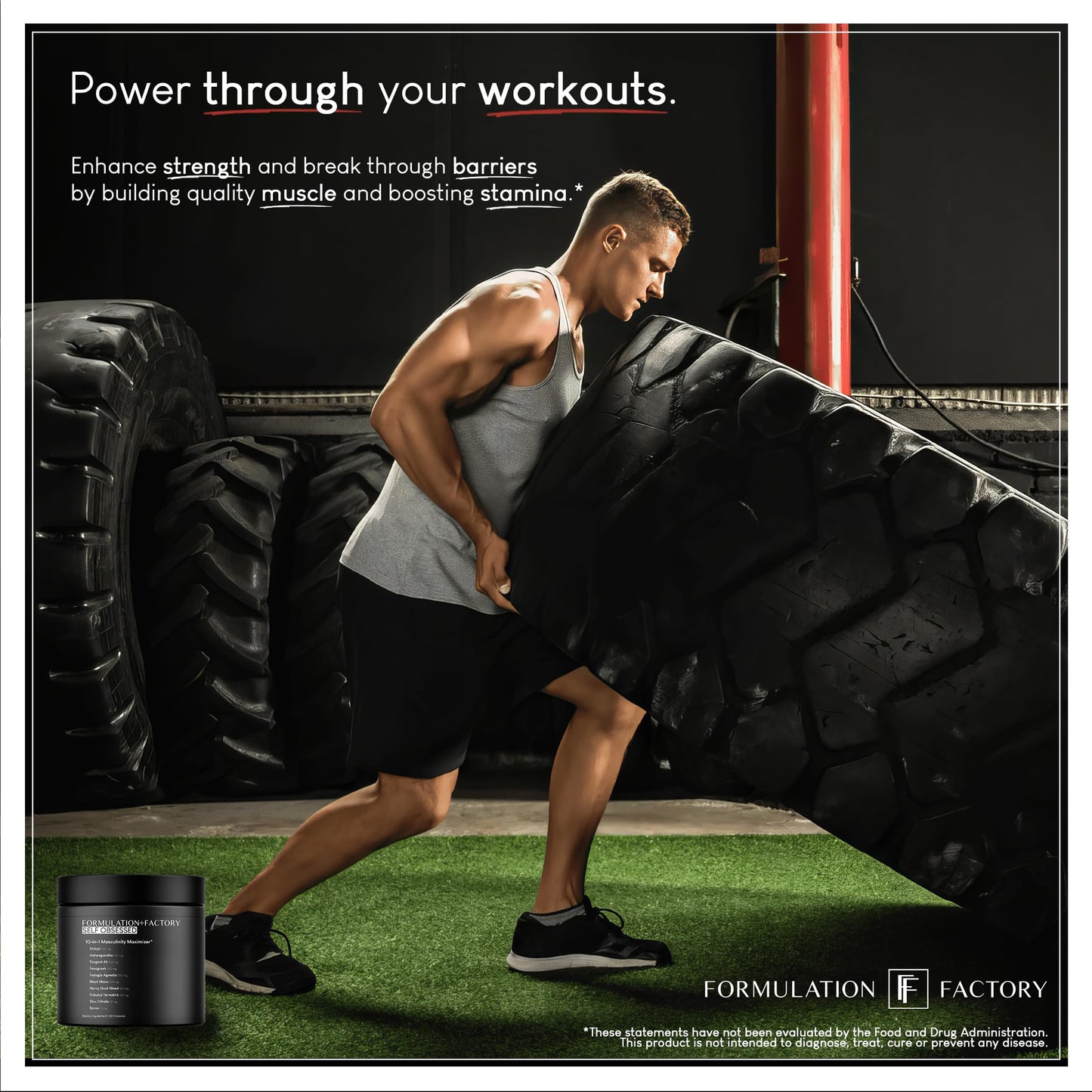 Self Obsessed 10 in 1 Masculinity Maximizer Supplement, Shilajit for Men, Tongkat Ali, Ashwaganda, Fenugreek Muscle Growth, Energy Management, Drive, Strength, Recovery 1-month supply (Pack of 1)