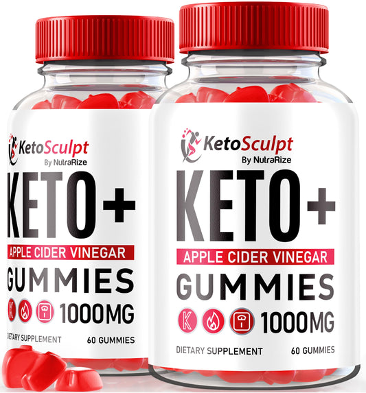 (2 Pack) Keto Sculpt Gummies, KetoSculpt Keto ACV Gummies Advanced Weight Loss, All Natural Apple Cider Vinegar Plus, Official Keto Sculpt ACV Gummy, Sculpt Keto+ACV Reviews (120 Gummies)