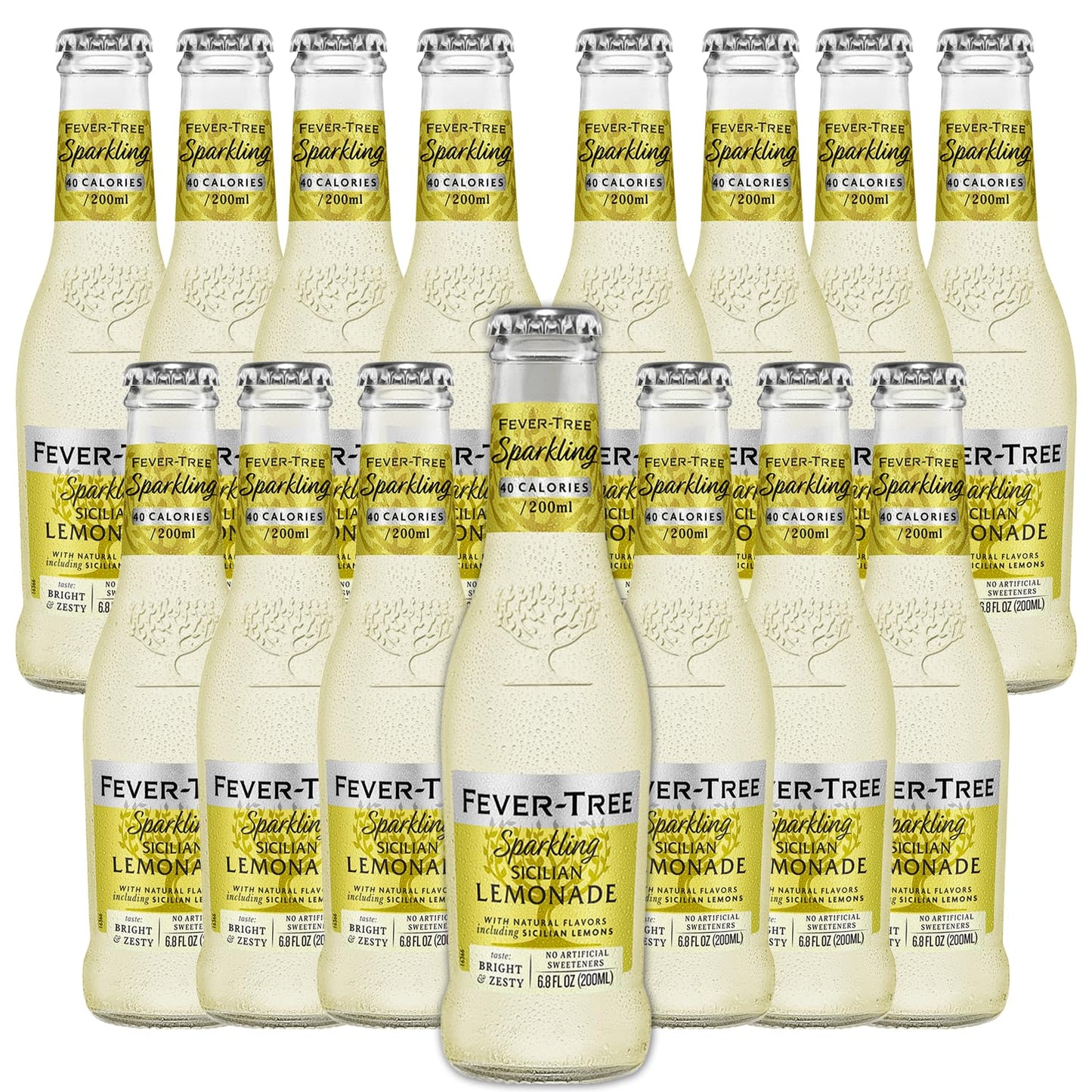 Fever Tree Sparkling Sicilian Lemonade  Premium Quality Mixer and Soda  Refreshing Beverage for Cocktails  Mocktails 200ml Bottle  Pack of 15