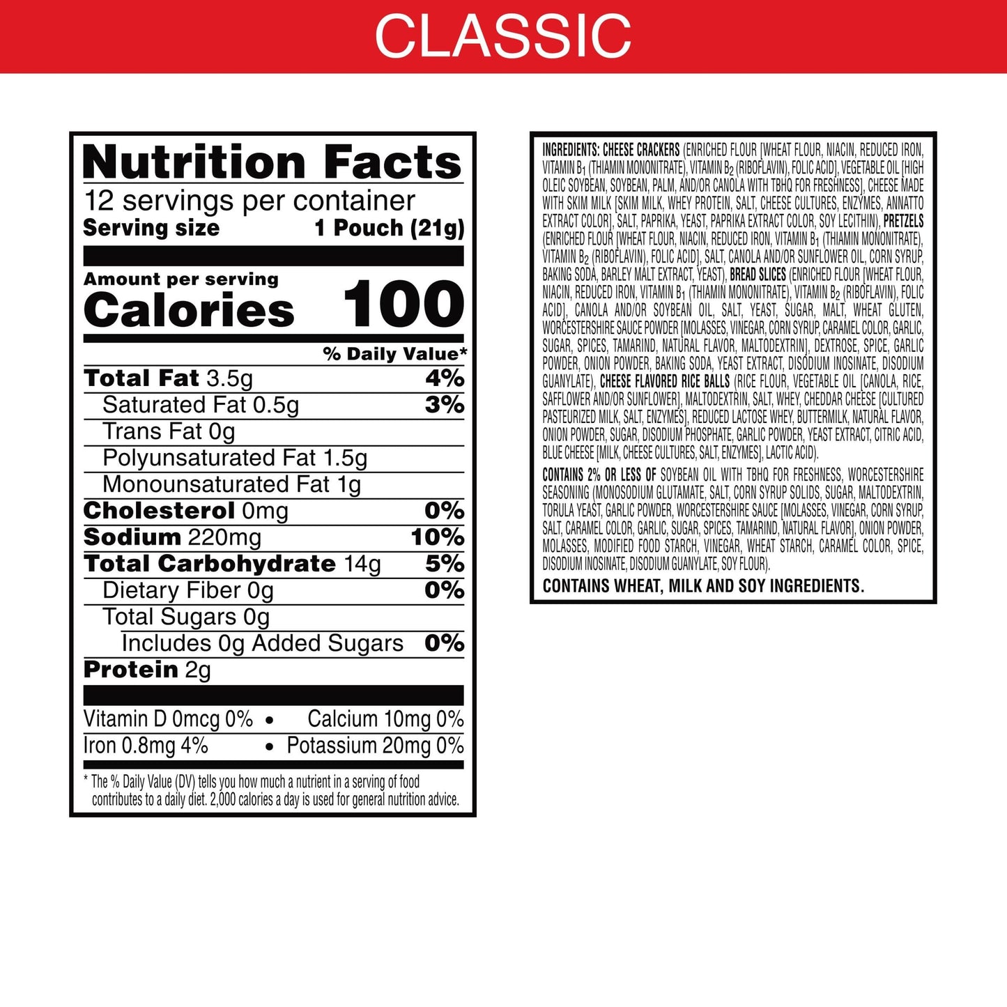 CheezIt Snack Mix Lunch Snacks Office and Kids Snacks Classic 9oz Box 12 Packs