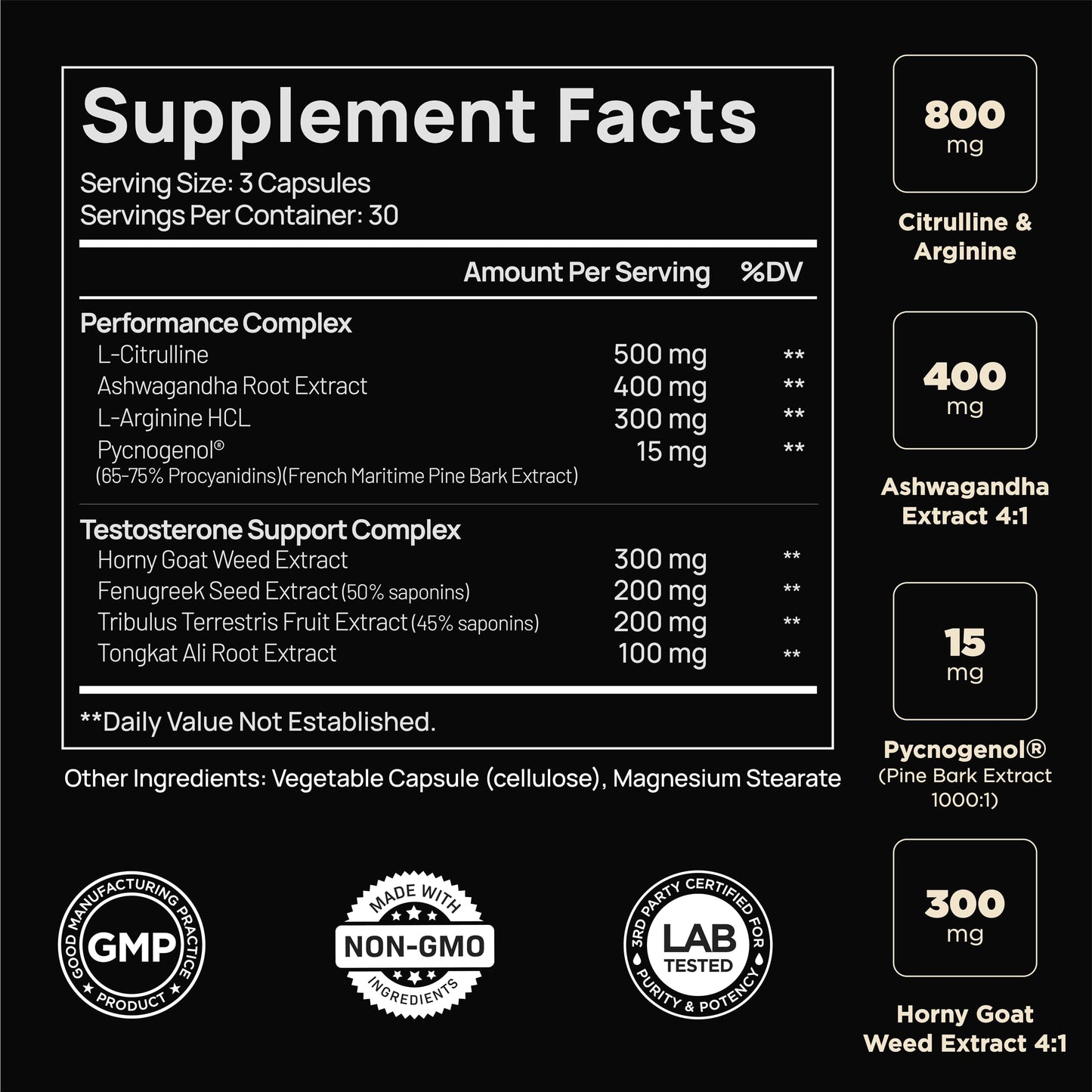 21,800mg Testosterone Booster for Men 8X Strength w. Ashwagandha, Tongkat Ali, Pycnogenol, Tribulus - Total T Testosterone Supplement for Men Male Enhancing Libido Test Booster + Muscle Builder Pills