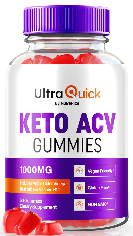 NutraRize Ultra Quick Keto ACV Gummies, All Natural Supplement, Premium Keto Plus ACV Formula, Apple Cider Vinegar 1000MG, Official Reviews (60 Gummies)