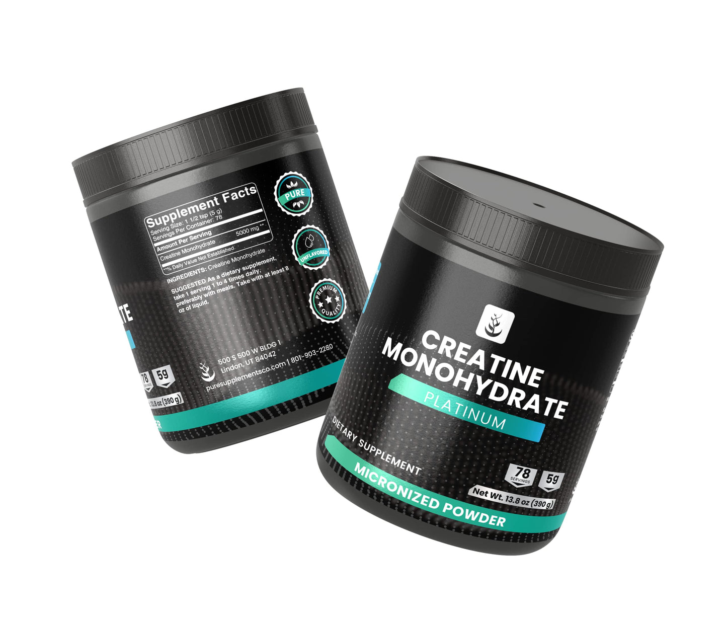 PURE ORIGINAL INGREDIENTS Creatine Monohydrate Powder, 13.8 oz, Dietary Supplement, Micronized