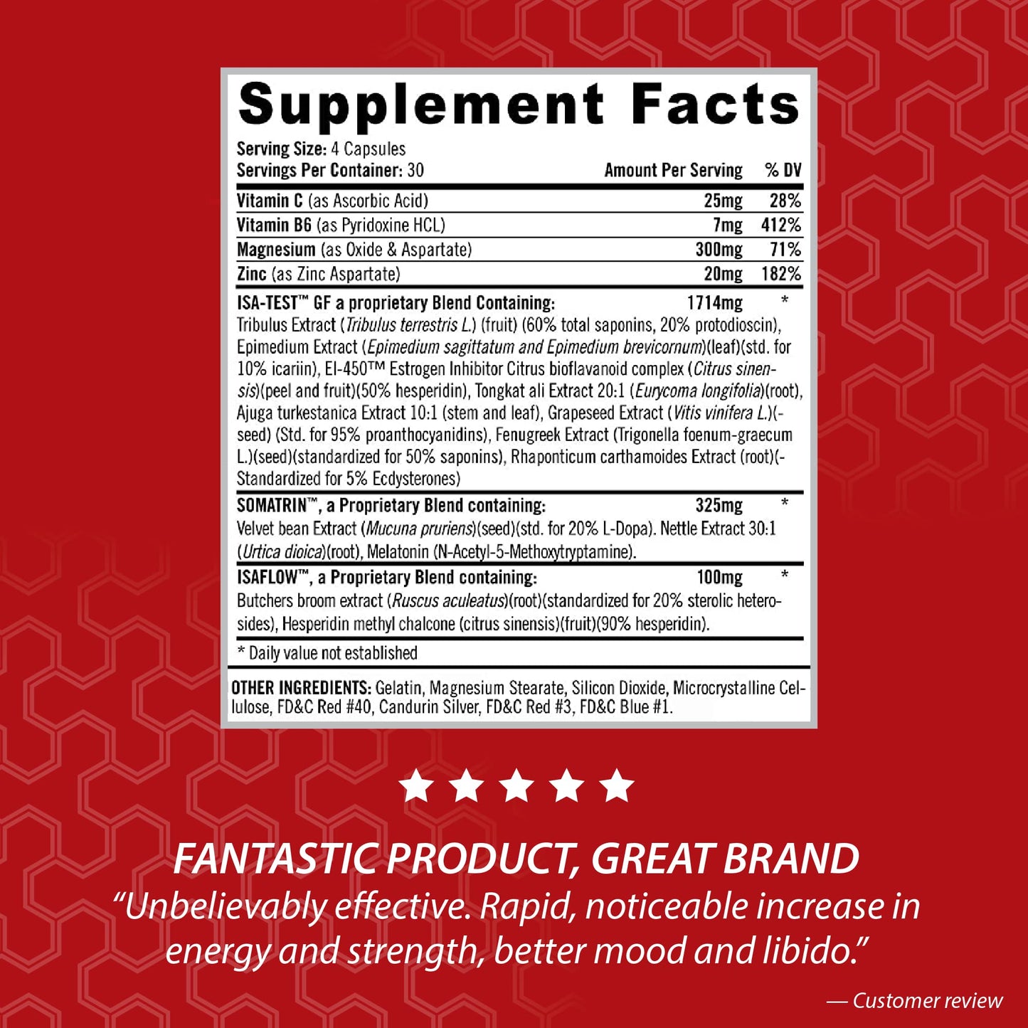 iSatori ISA-Test GF High Performance - Gain Strength and Increase Muscle Mass - Hardcore Training for Exercise and Sports - Gluten-Free Anti-Estrogen Complex - 120 Capsules