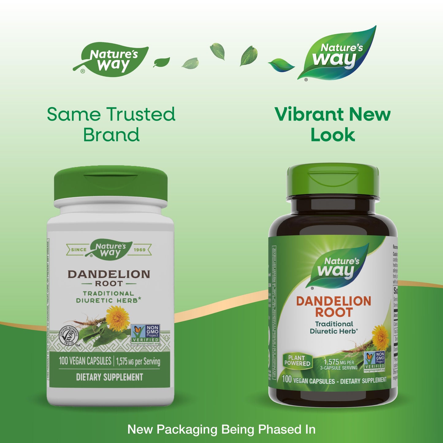 Nature's Way Dandelion Root, Traditional Diuretic Herb*, Traditionally used to Soothe Digestive Upset*, Vegan, 100 Capsules (Packaging May Vary)