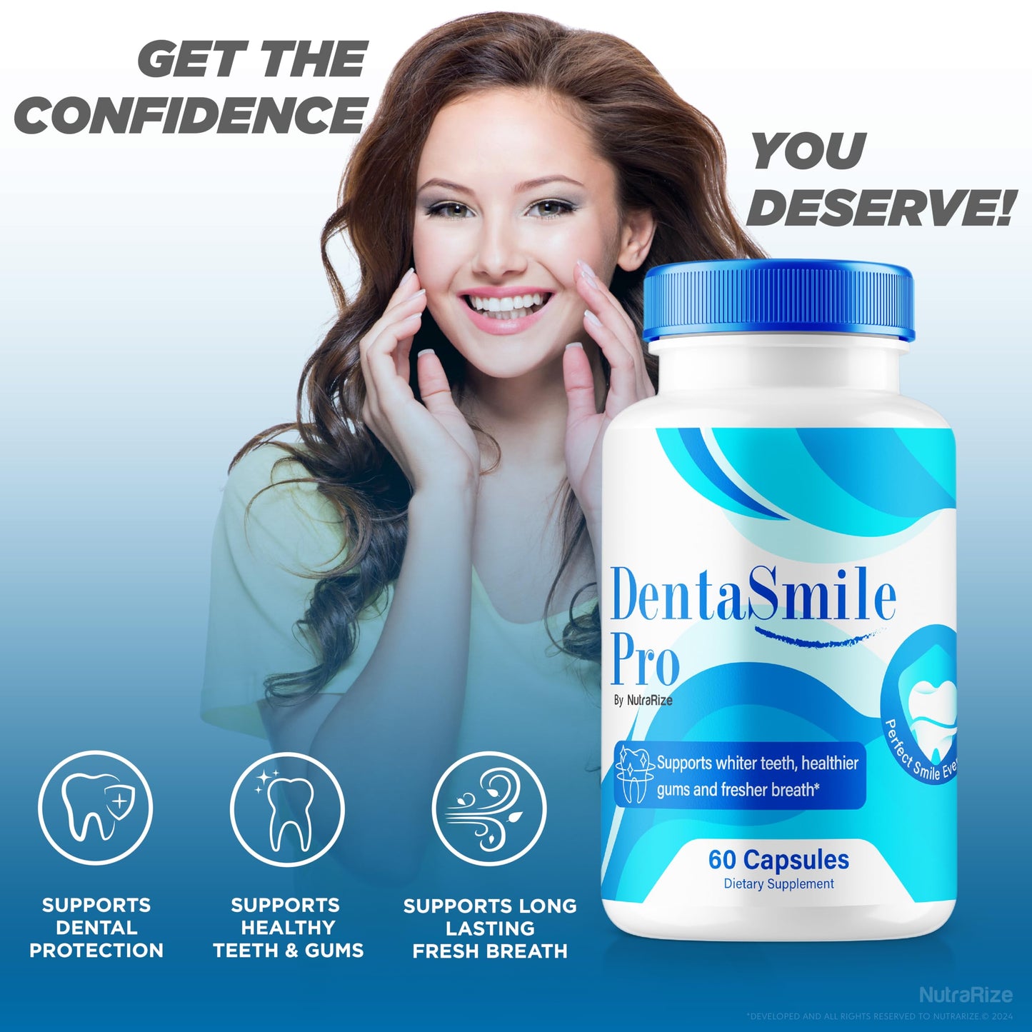 NutraRize Denta Smile Pro - Official Oral Health Formula, DentaSmile Pro Dental Health Capsules, Premium Denta Smile Pro Pills for Healthy Teeth and Gums, Oral Health Care, Reviews (60 Capsules)
