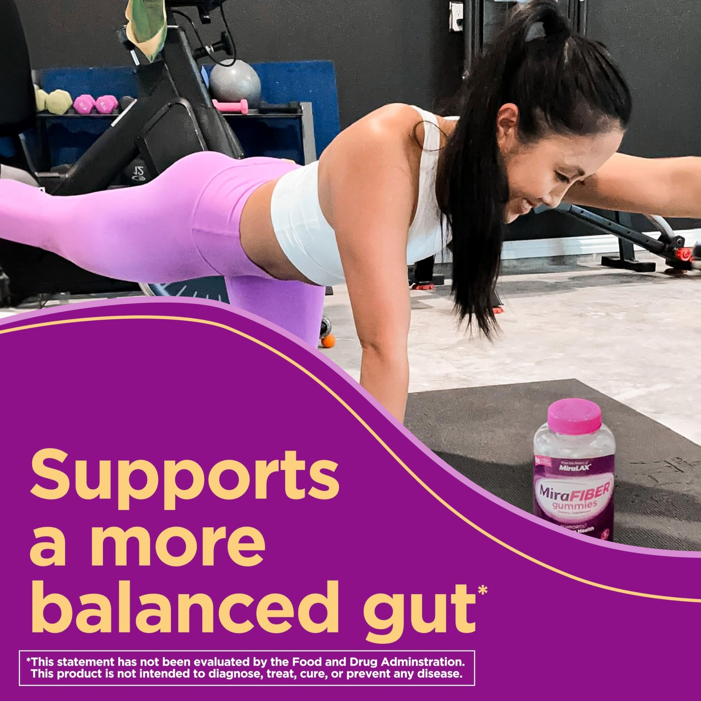 MiraFIBER Gummies, From The Gut Experts at MiraLAX, 8g of Daily Prebiotic Fiber with B Vitamins to Support Digestive Health and Metabolism, Fruit Flavored Fiber Gummies, 72 Count