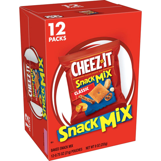 CheezIt Snack Mix Lunch Snacks Office and Kids Snacks Classic 9oz Box 12 Packs