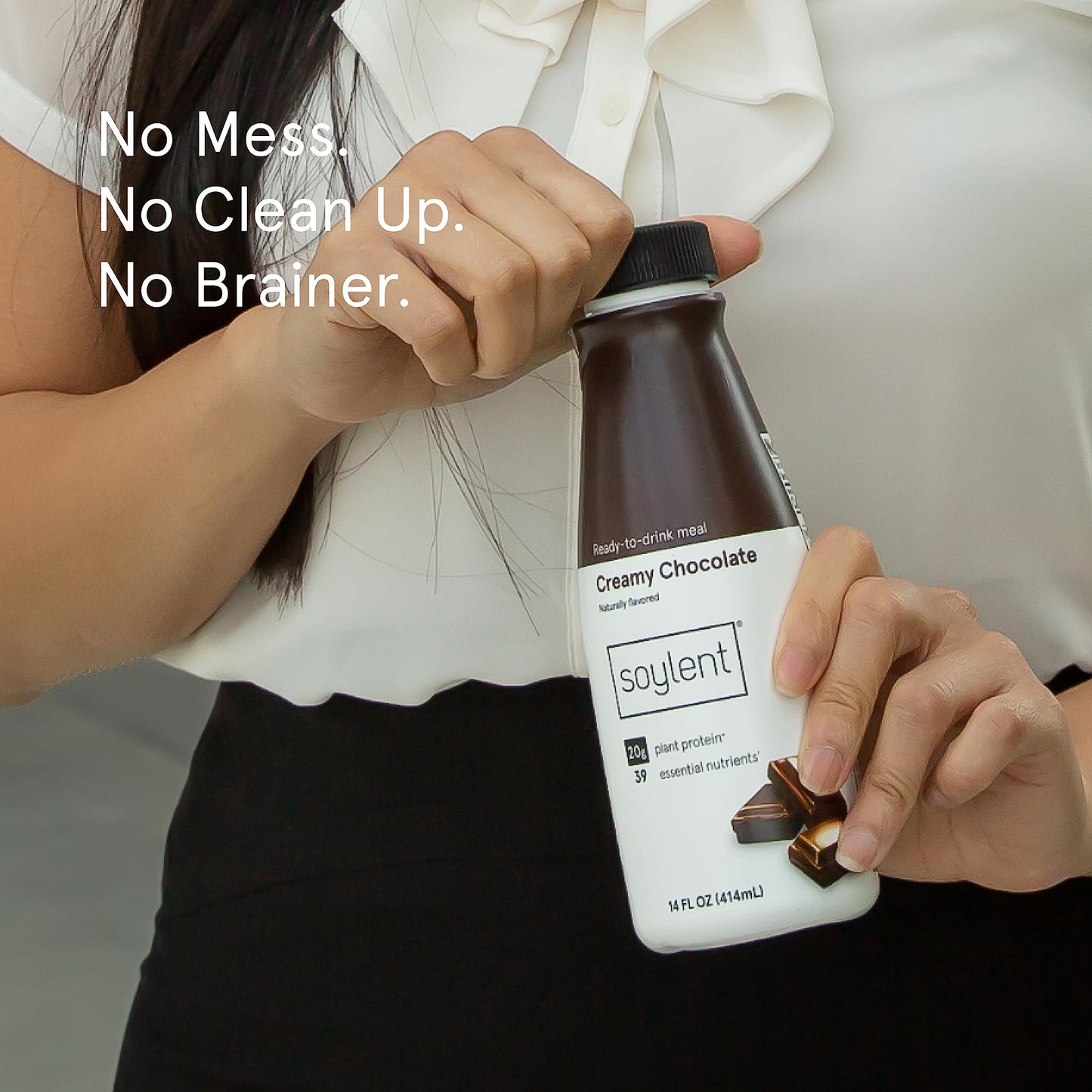 Soylent Chocolate Meal Replacement Shake Contains 16g Complete Vegan Protein ReadytoDrink 11oz 12 Pack
