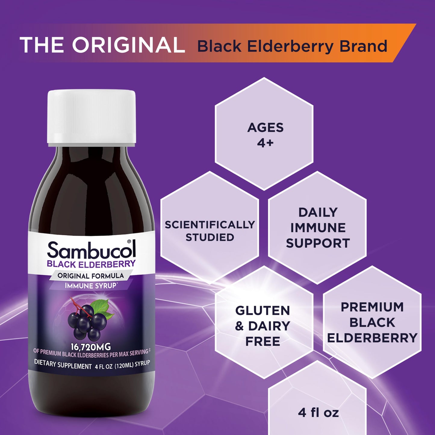 Sambucol Black Elderberry Syrup - Sambucus Elderberry Syrup for Adults Immune Support, Elderberry Liquid, Elderberry Extract, Gluten Free - 7.8 Fl Oz
