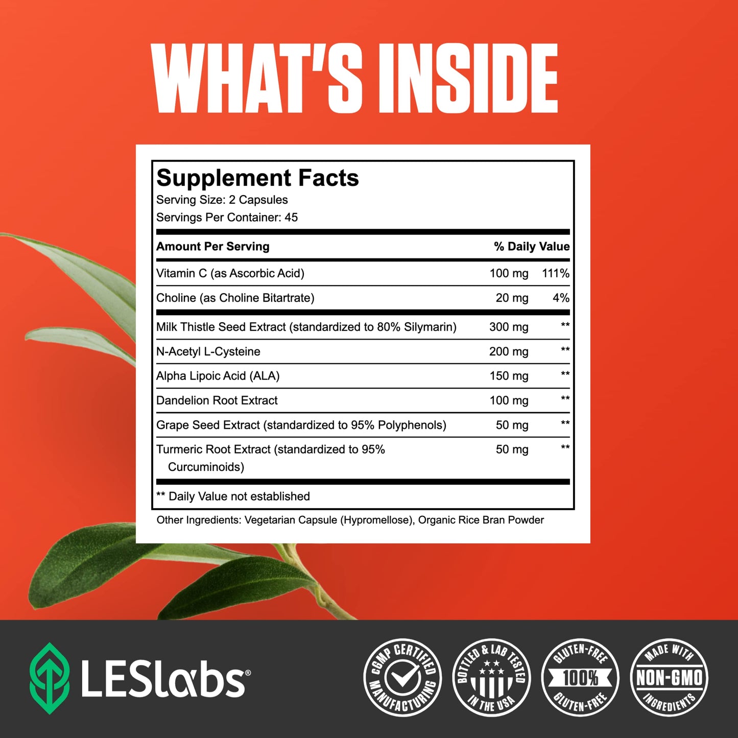 LES Labs Liver Support - Promotes Healthy Liver Function, Glutathione Production & Detoxification - Milk Thistle, NAC, ALA & Dandelion Extracts - Non-GMO Supplement - 90 Capsules