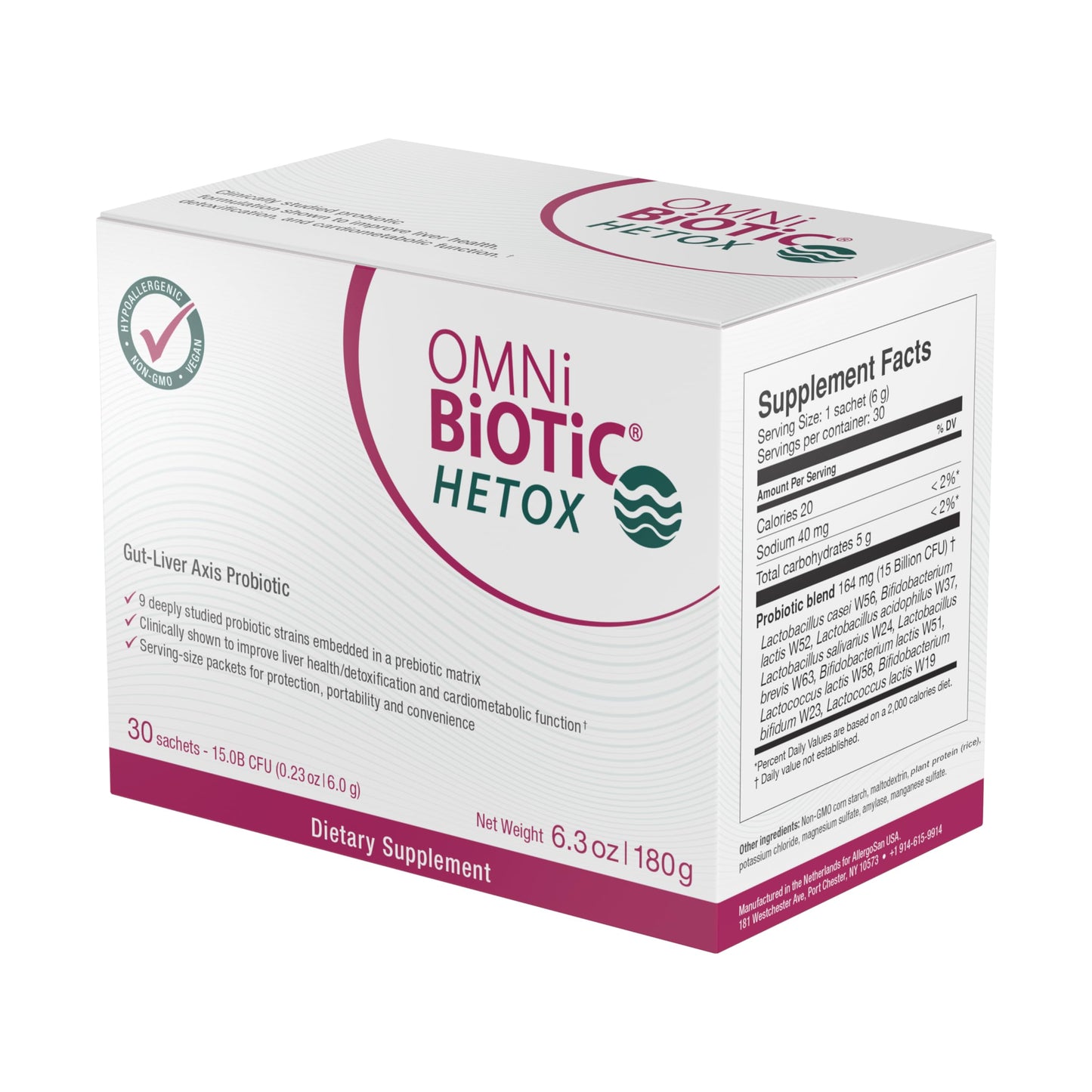 OMNi BiOTiC HETOX Probiotic Liver Detox - Bifidobacterium & Lactobacillus Probiotic Supplement - Hypoallergenic Gut-Liver Support - Non-GMO Detox Cleanse for Men and Women
