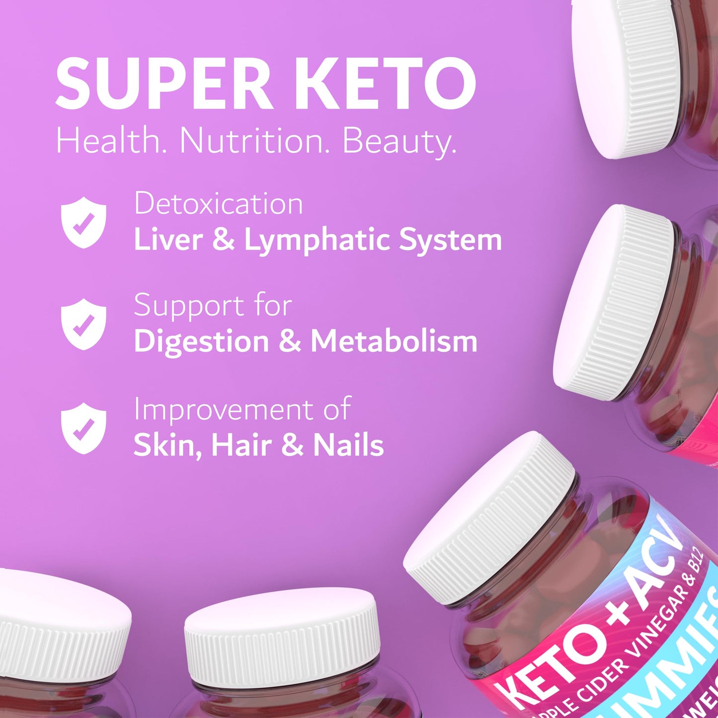 Keto ACV Gummies Advanced Weight Loss - Made in USA Tasty ACV Keto for Weight Loss, Digestion, Cleansing, No Gluten, No GMO & Vegan Keto Apple Cider Vinegar Gummies 1000mg, 60 pcs