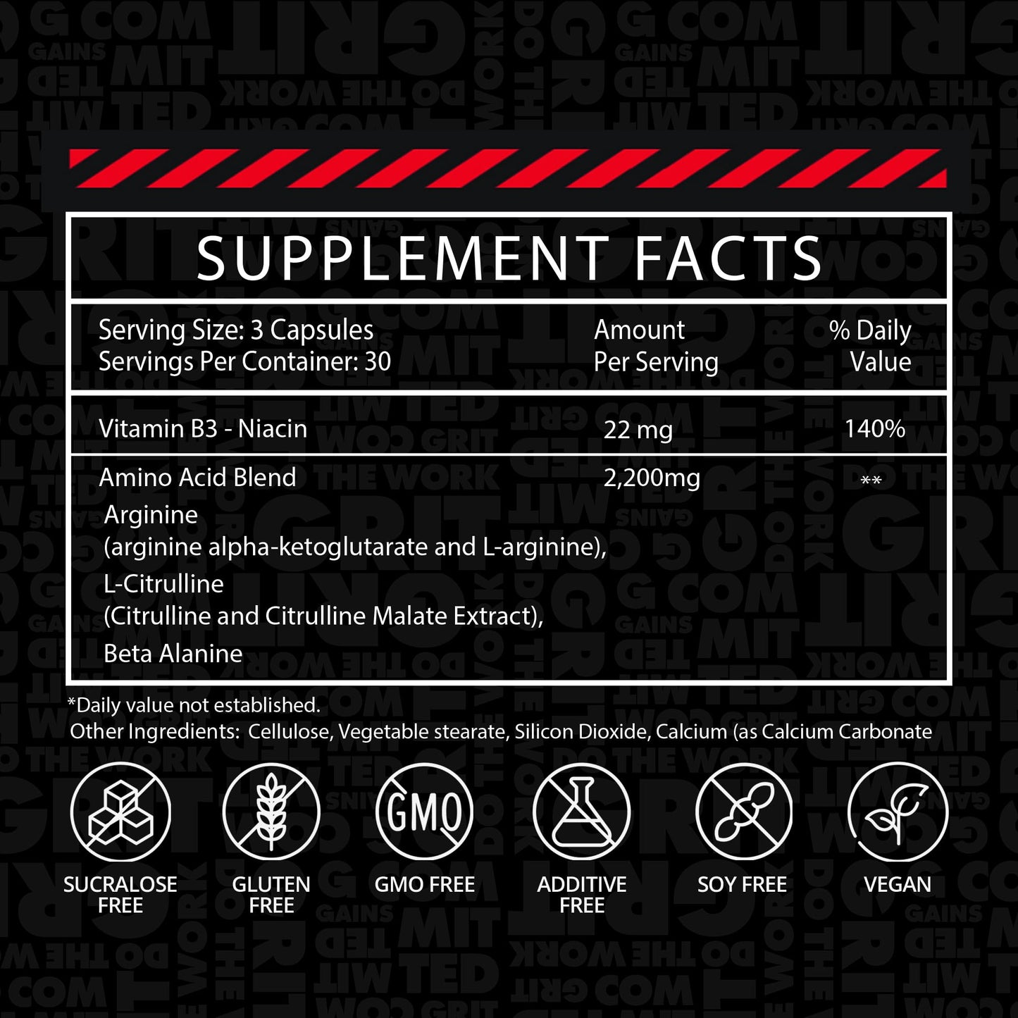 Gains in Bulk L Arginine Amino Acids Supplement for Nitric Oxide Support, Supplements for Men with L-Arginine, L Citrulline and L Ornithine, Muscle Pump, Energy and Heart Health Support, 90 Capsules