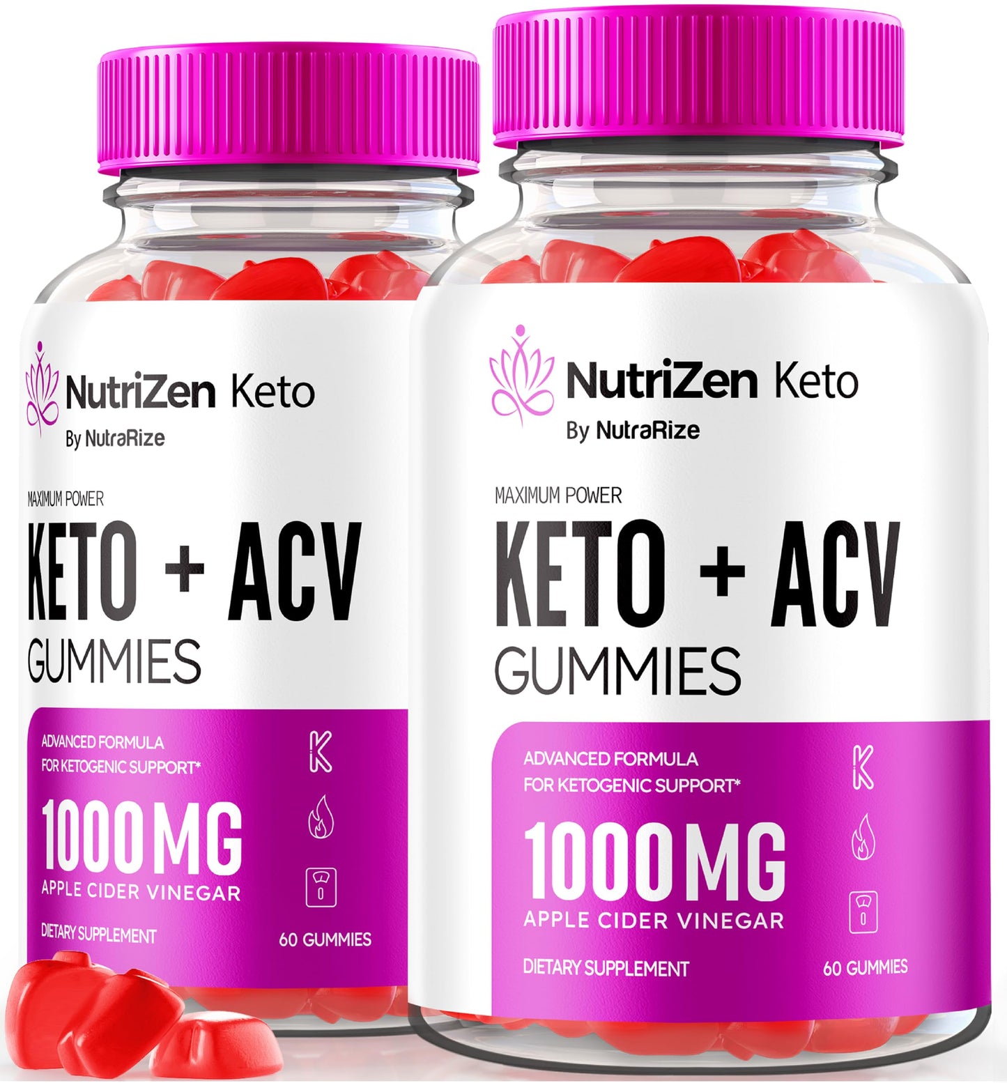 NutraRize (Pack of 2 Nutrizen Keto + ACV Gummies for Advanced Weight Loss, Maximum Strength, Nutrizen Keto + ACV 525mg Gummy (120 Gummies)