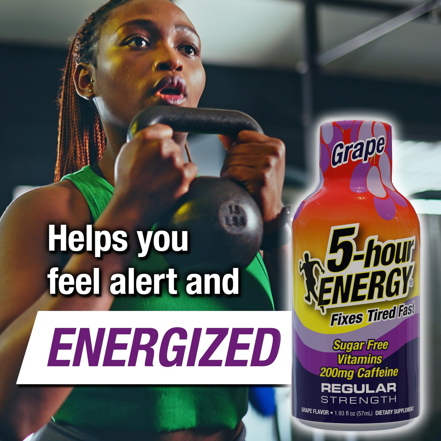 5-hour ENERGY Regular Strength Energy Shot, Grape Flavor (1.93 oz., 24 Count) Zero Calories & Sugar-Free 200 mg Caffeinated Energy Shot, Amino Acids & B Vitamins, Dietary Supplements