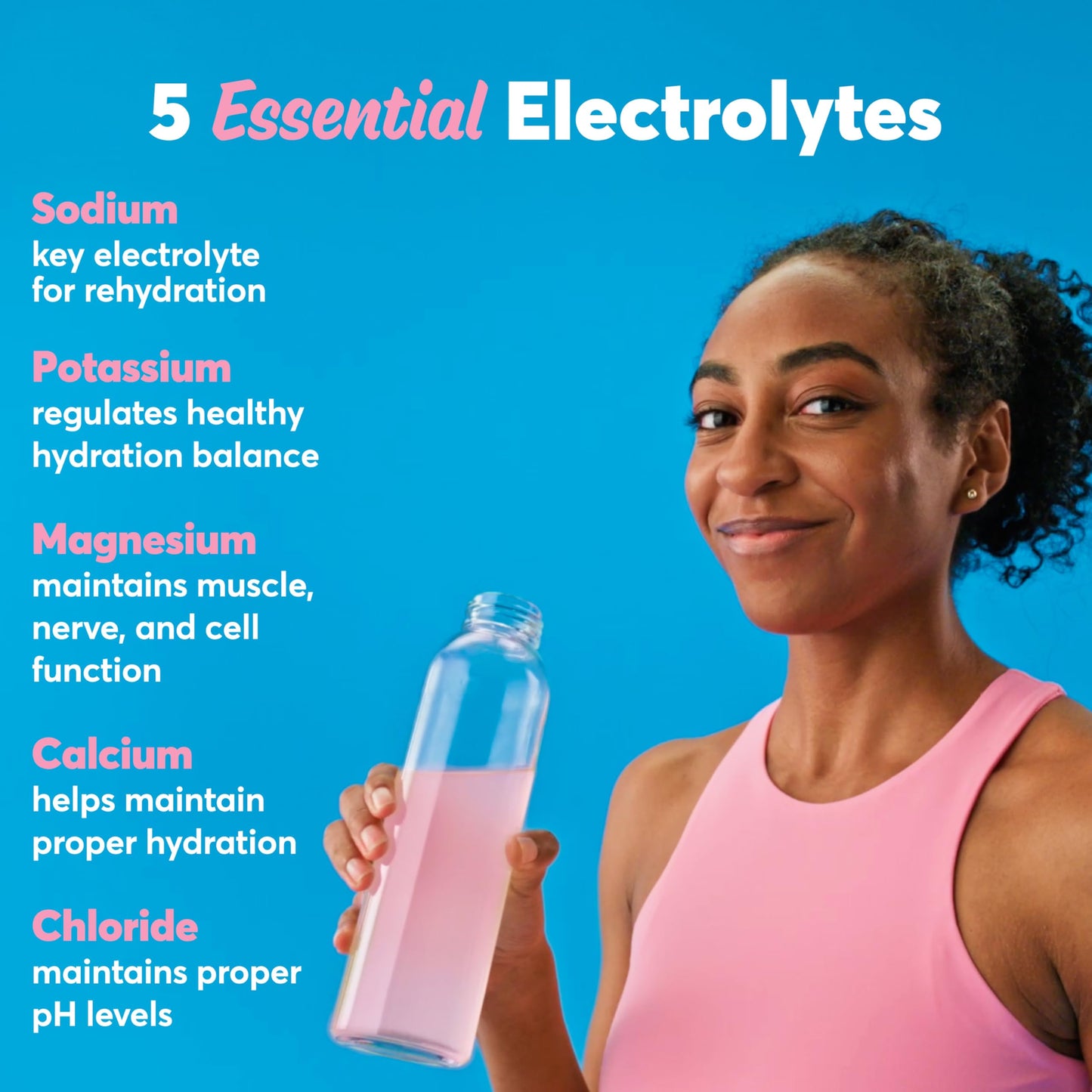 Nuun Sport Electrolyte Powder Packets with Magnesium, Calcium, Potassium, Chloride, and Sodium, Hydration Packets for On-the-Go, Pink Lemonade Flavor, Gluten Free & Vegan, 16 Single Servings