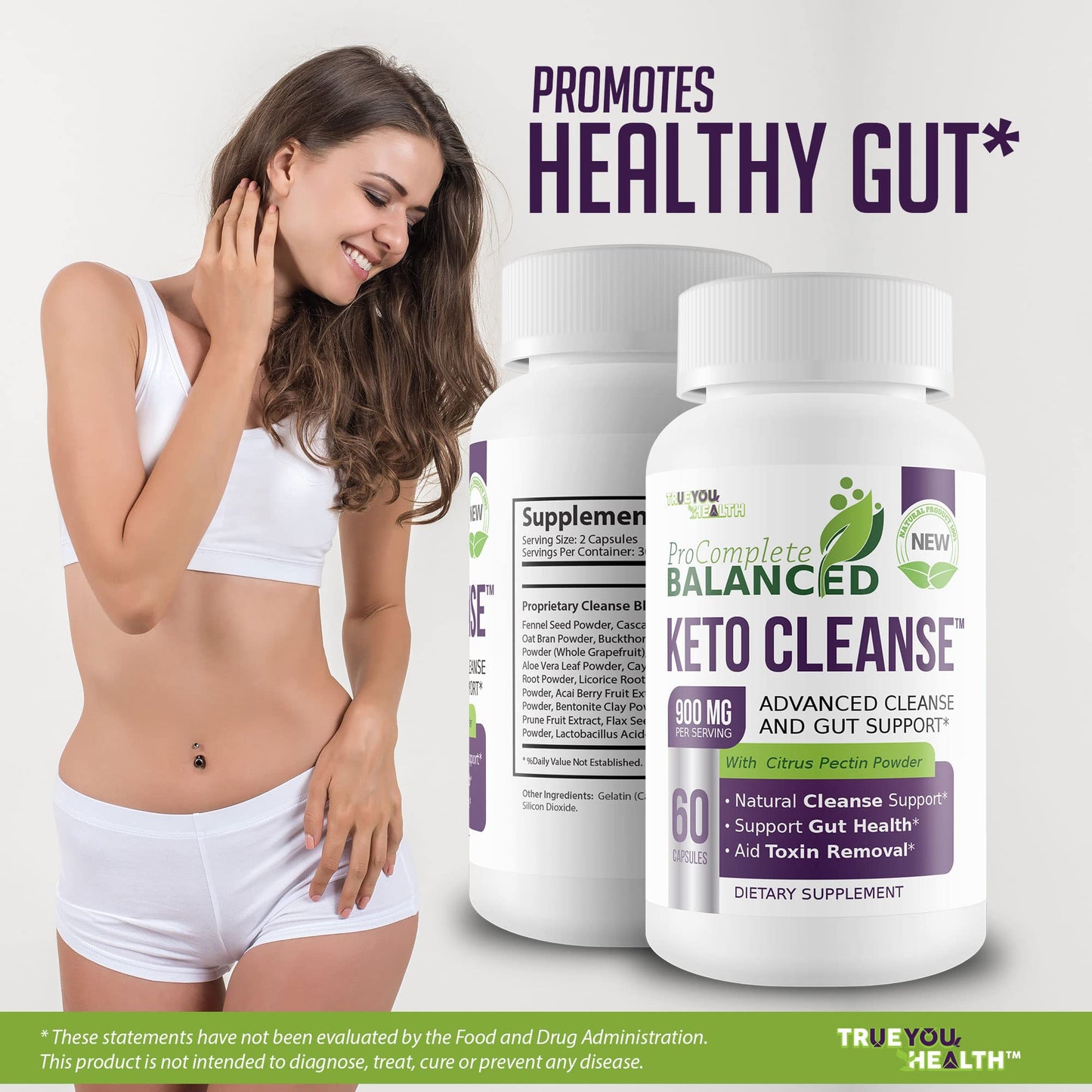 Keto Cleanse - Pro Complete Balanced Cleanse & Gut Support - Aid Toxin Removal & Nutrient Absorption - Help Cleanse The Body & Digestive Tract - All Natural Formula - Promote Healthy Gut & Digestion