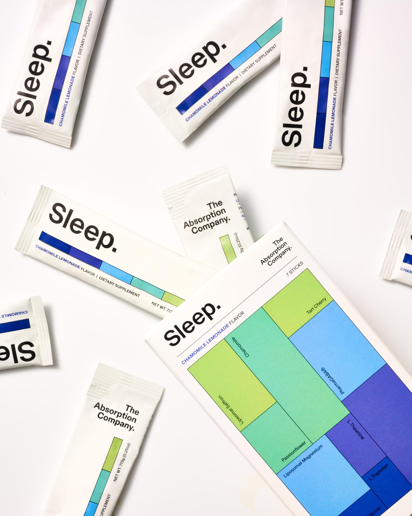 Sleep Aid Powder - Calming Drink for Deep Sleep with Liposomal Saffron, Magnesium & PharmaGABA Melatonin-Free Natural Supplement to Reduce Stress and Improve Sleep Quality Chamomile Lemonade 7 Sticks
