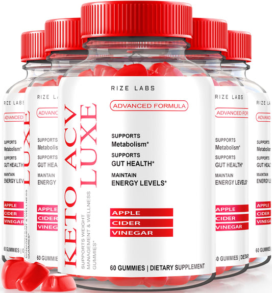 rize labs - Keto ACV Luxe Gummies for Men & Women Max Formula for Advanced Weight Loss Plus Keto Gummy (300 Gummies) (Pack of 5)
