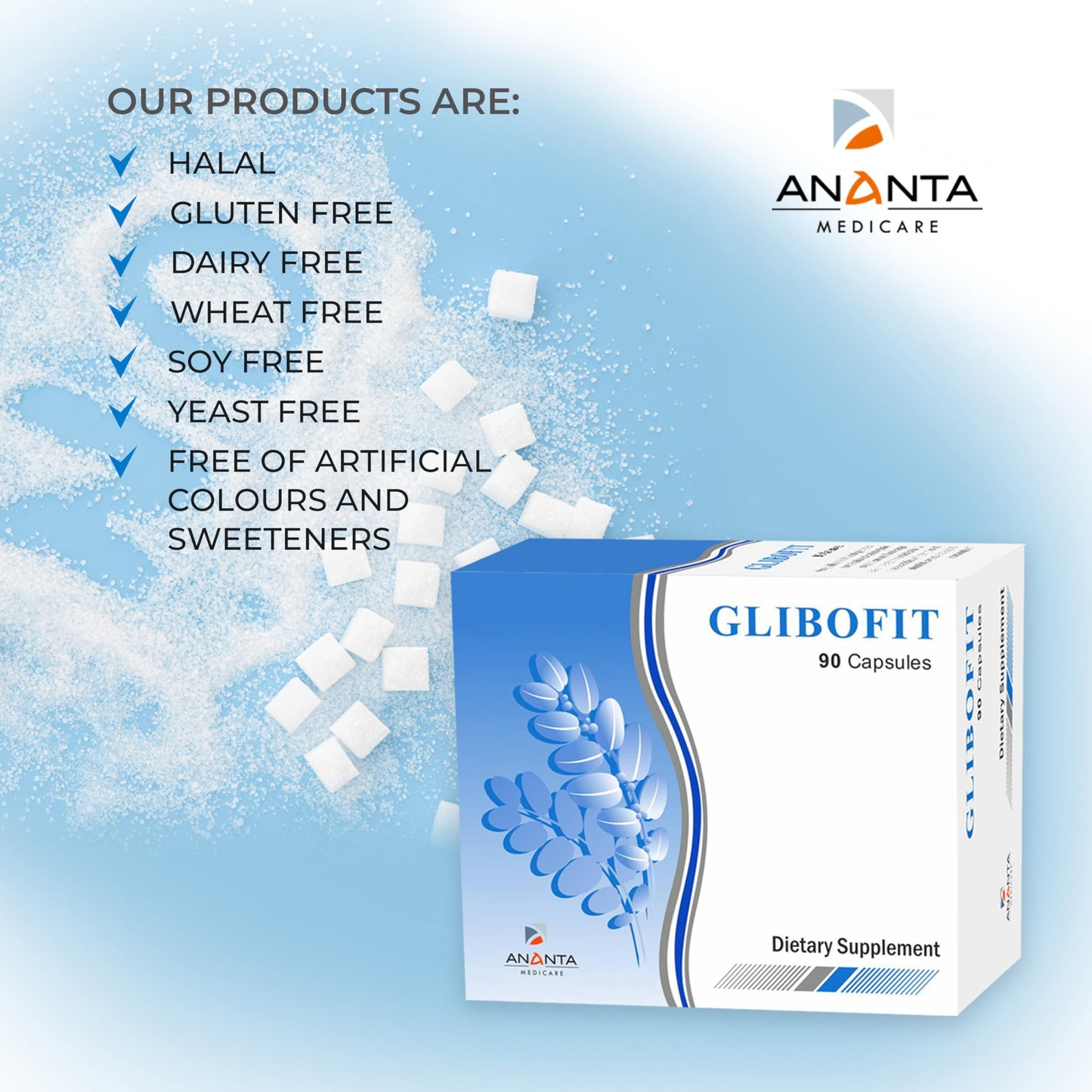 Glibofit Plant-Based Metabolism Support Supplement - Supply for Healthy Carbohydrate & Lipid Metabolism - 90 Vegan Capsules