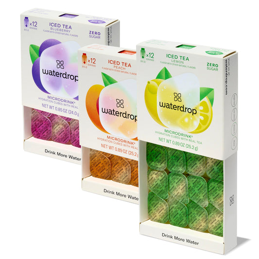 waterdrop Microdrink Iced Tea Sugar Free  Low Calories Water Enhancer with Vitamins Pure Tea Leafs Natural Strong Flavor  MIX 36 Cubes