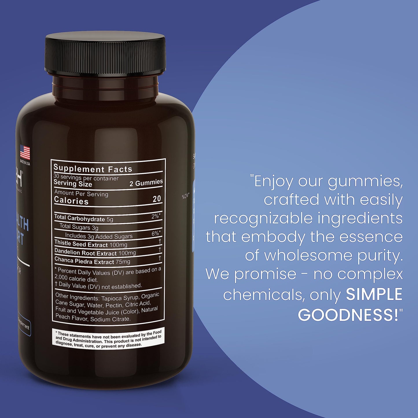 E2H Gut Support Gummies - 60 Count - Gelatin-Free, Gluten-Free, Vegan & Non-GMO