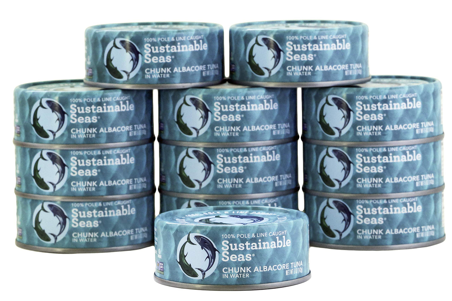 Sustainable Seas Chunk Albacore Tuna in Water Kosher NonGMO 5 Ounce Pack of 12