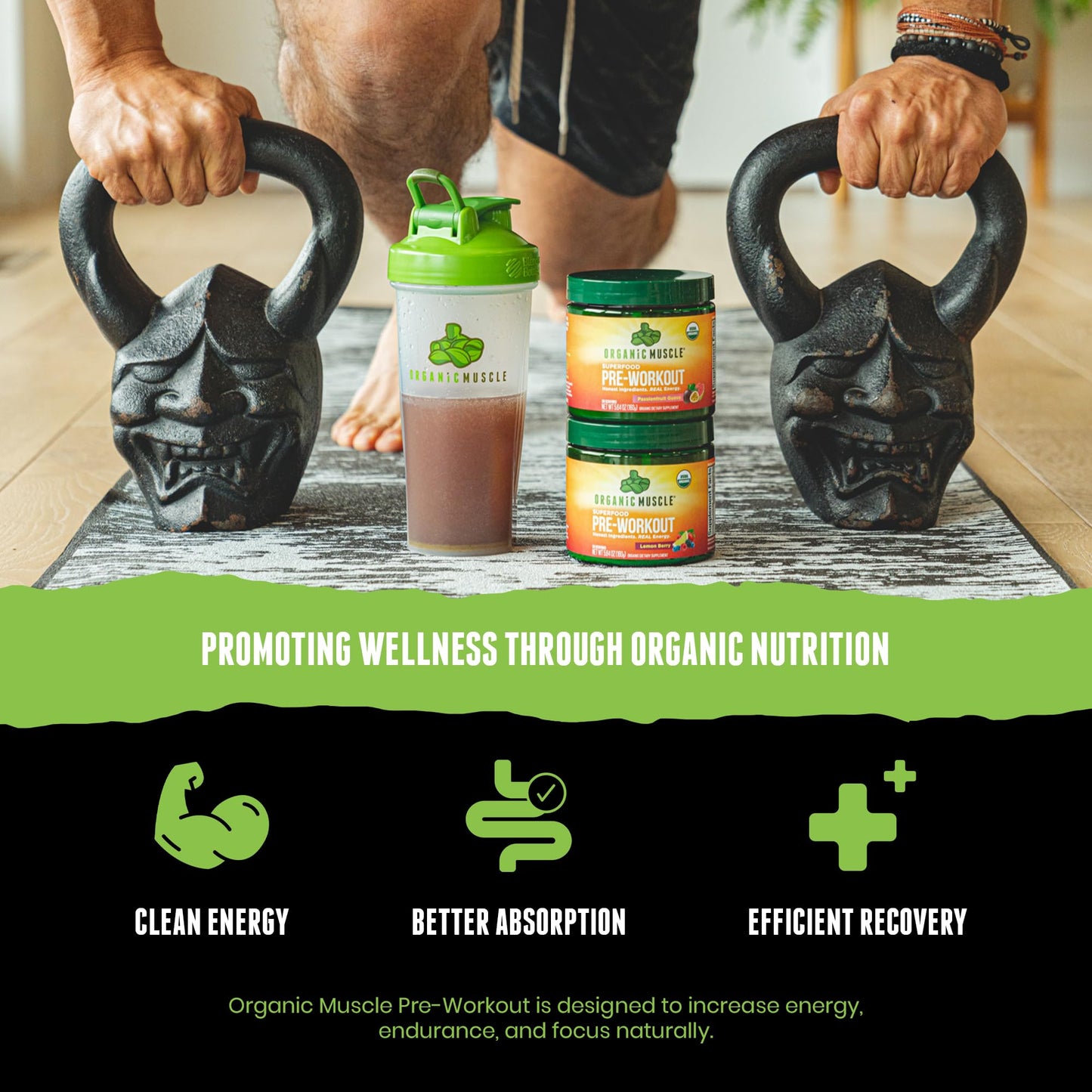 USDA Organic Pre-Workout Powder, Lemon Berry | Clean Energy Without Jitters | Natural Performance Boost | No Artificial Sweeteners | 20 Superfoods | Low Caffeine, 20 Servings