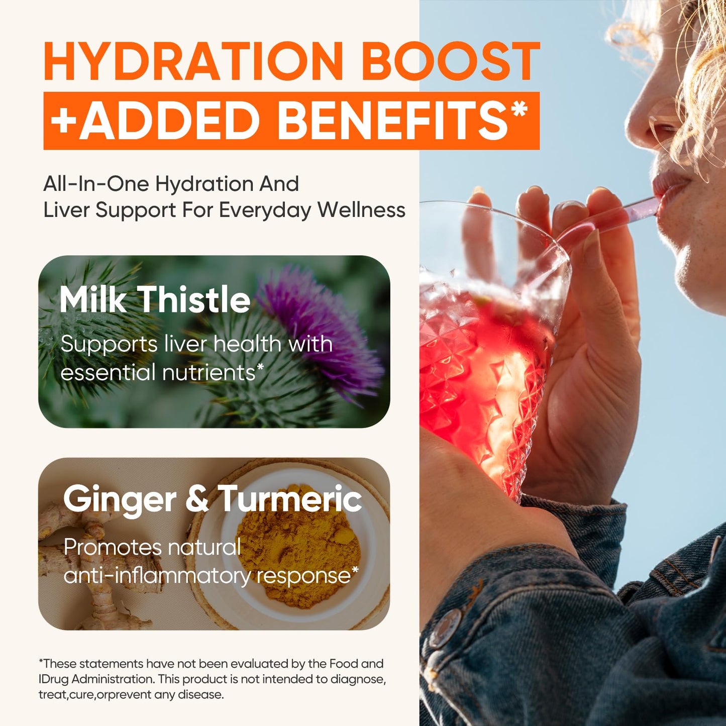 Venture Pal Sugar-Free Hydration Boost + Liver Support - Liquid Daily IV Hydration Packets | Electrolytes Drink Mix with 7 Electrolytes & 5 Vitamins, Milk Thistle | Keto Friendly | Vegan, 12 Sticks