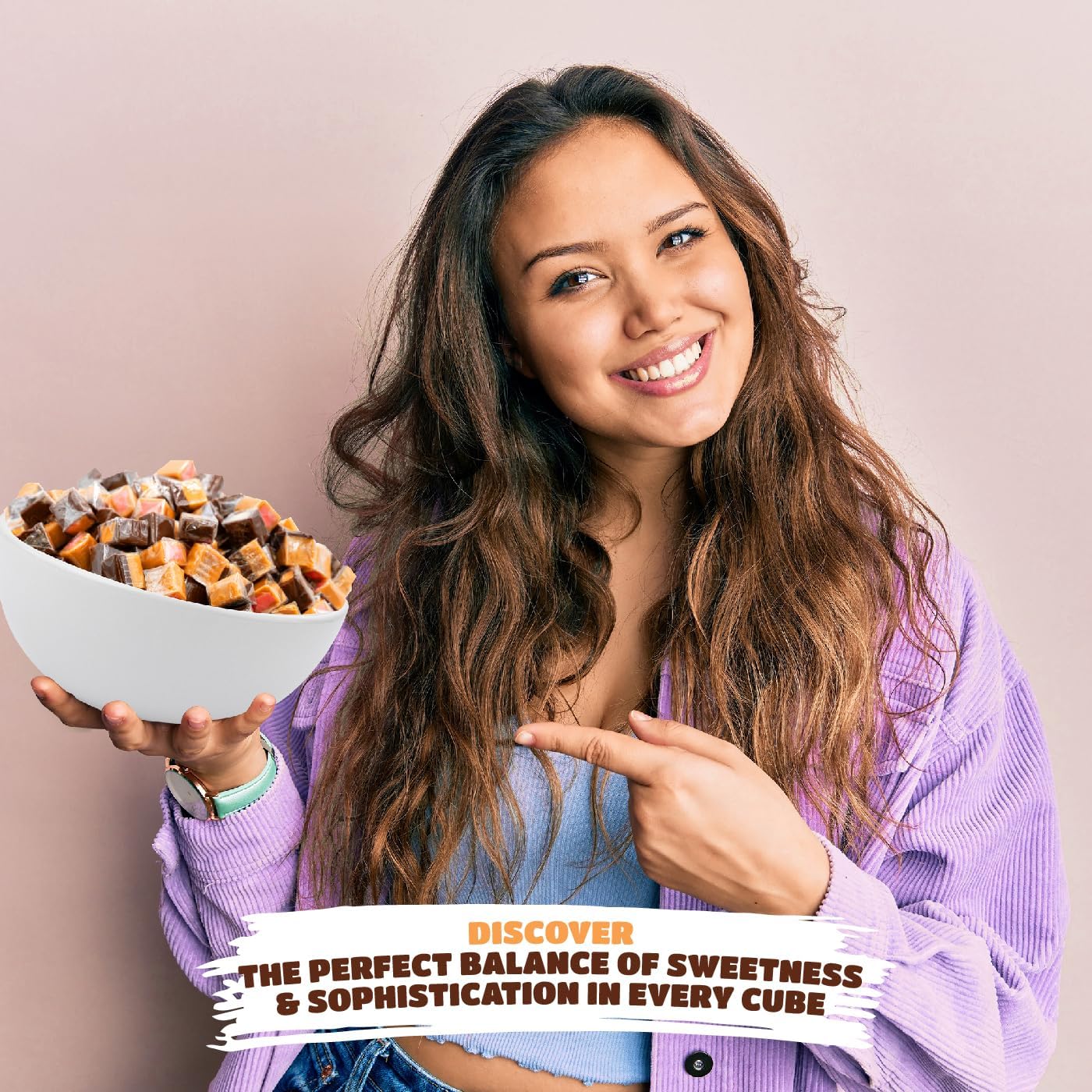 Caramel Cubes  Assorted Flavors Soft Filled Candy Individually Wrapped 2Pound Bulk Pack About 150 Count